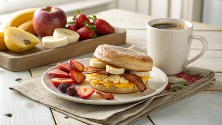 A classic Jimmy Dean sausage, egg, and cheese breakfast sandwich.