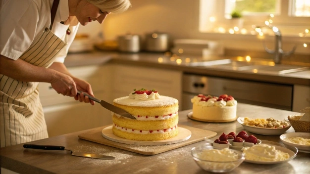 Step-by-Step Assembly of Princess Cake Layers