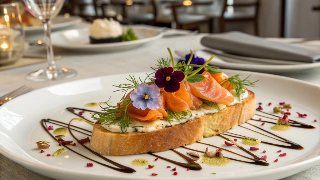 Gourmet toastul served on a restaurant plate