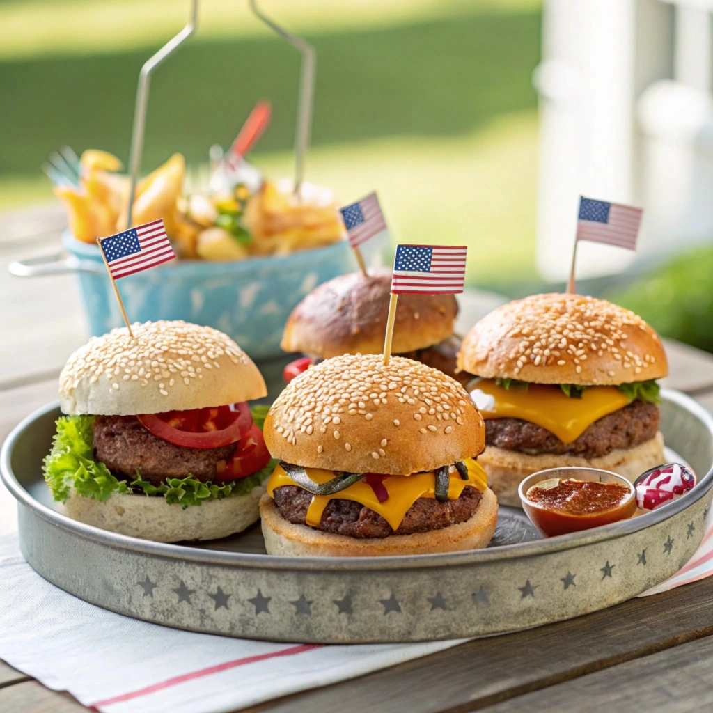 Different styles of Burger Bombs on a platter