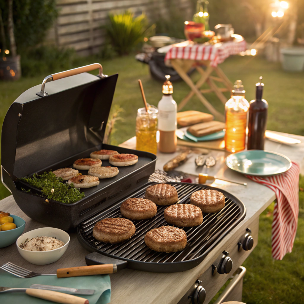 A delicious Butterball turkey burger on a plate with fresh vegetables