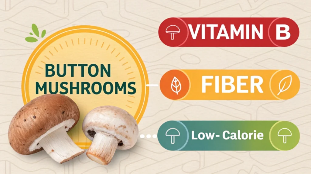 Nutritional chart of button mushrooms