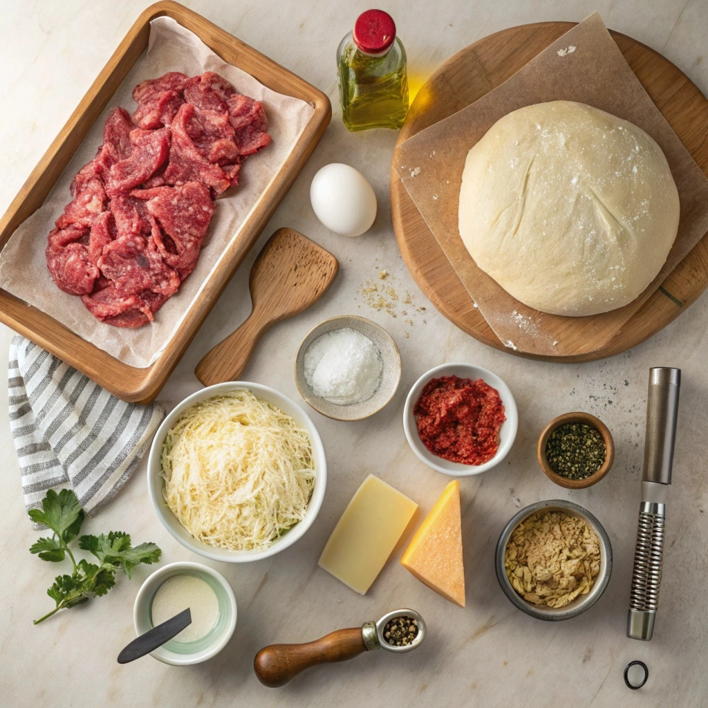  Ingredients and tools for making a Burger Bomb