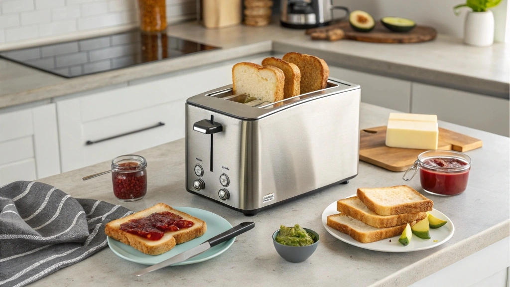 A toaster with bread slices popping out