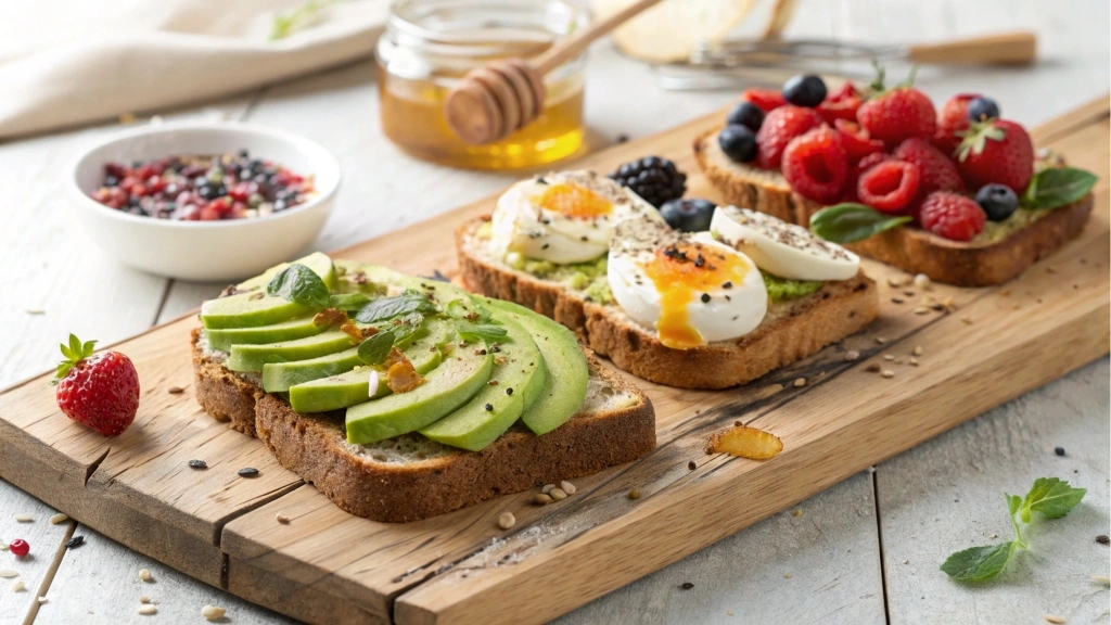 A variety of toastul styles arranged on a wooden board