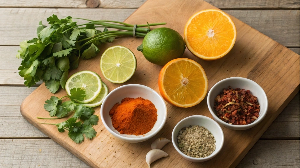 Squeezed limes and oranges with fresh juice in a glass bowl.