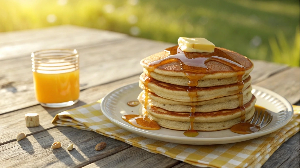 Classic stack of pancakes made with Aunt Jemima Pancake Mix