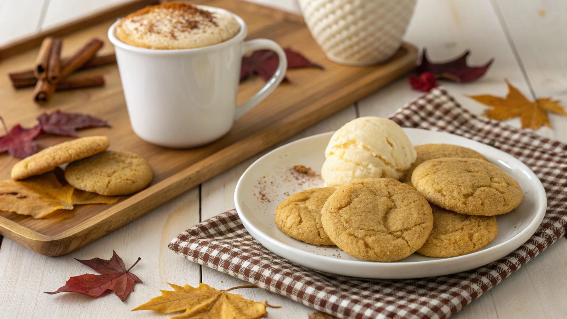 Plate of freshly baked snickerdoodles with cinnamon-sugar coating