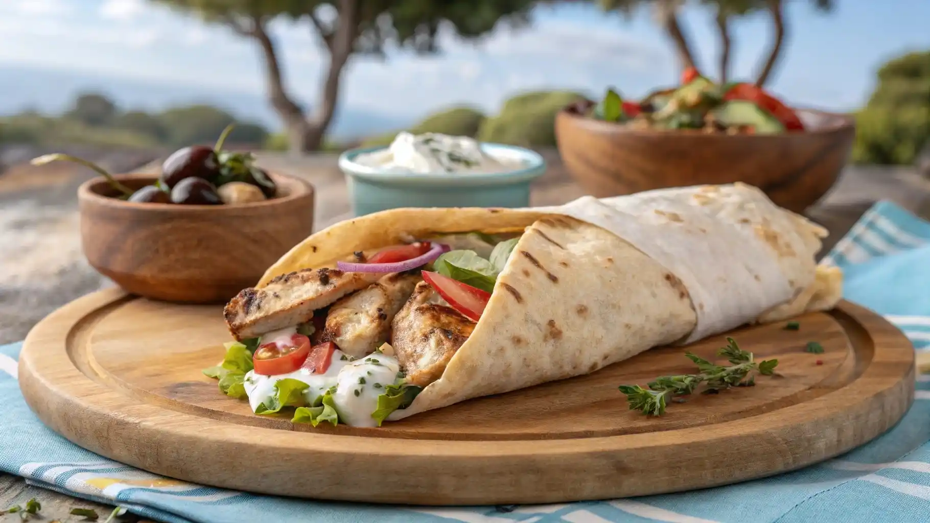 Greek Chicken Gyros with Tzatziki Sauce