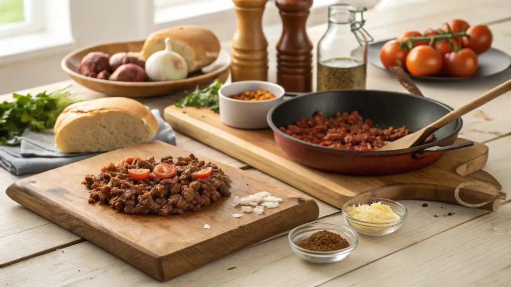 Cooking Sloppy Joe Filling - Ingredients and Preparation Steps