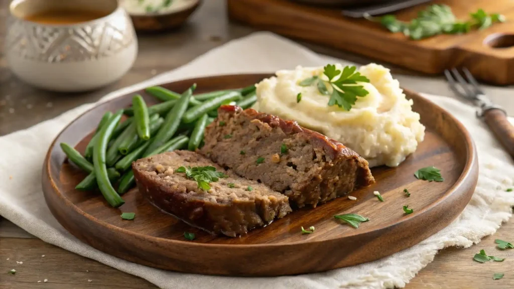 Philly Cheesesteak Meatloaf with mashed potatoes